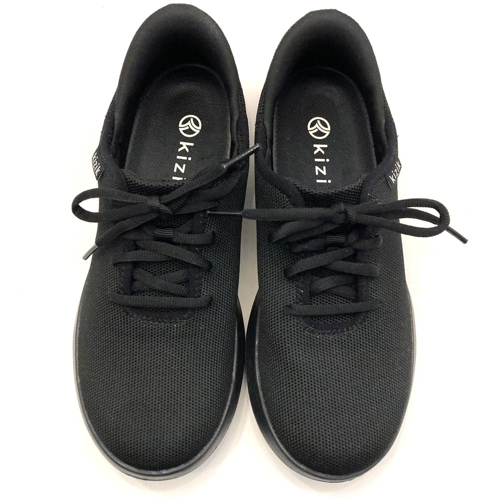 Kizik Madrid Eco Knit Black Mesh Hands-Free Athletic Sneakers Womens 7 Mens 5.5